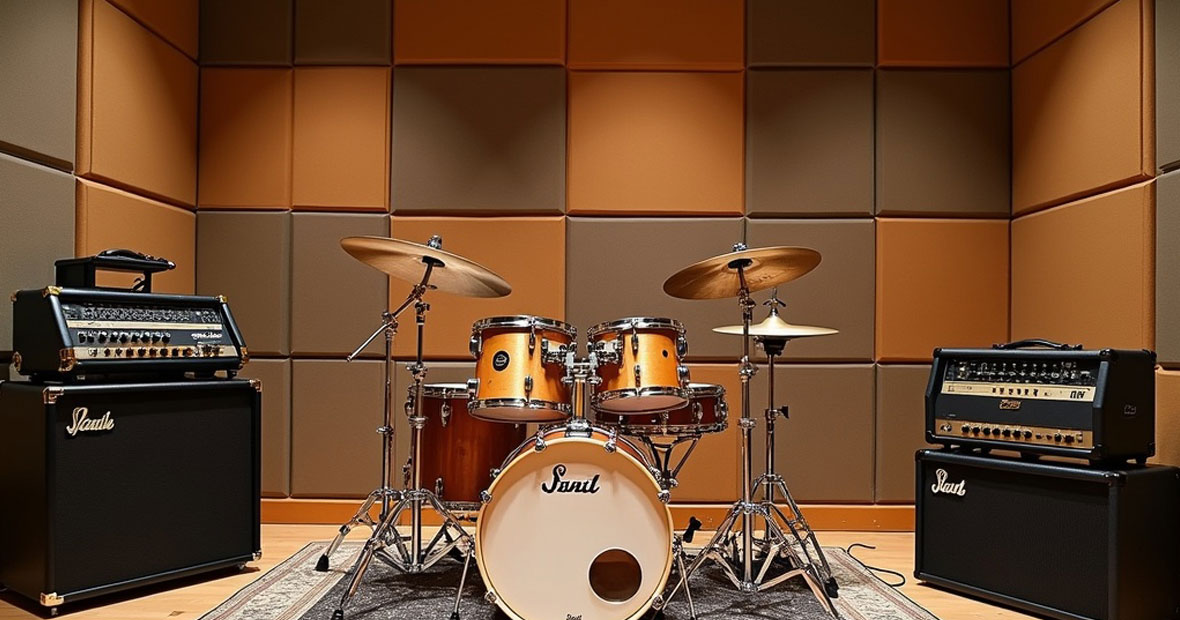 Panneaux acoustiques dans une salle de musique